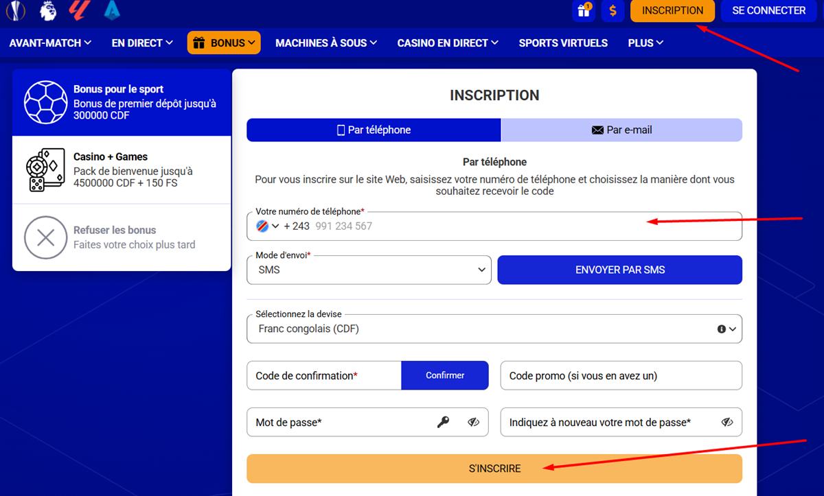 guide d'inscription Paripesa